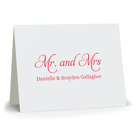 Couples Folded Note Cards - Letterpress